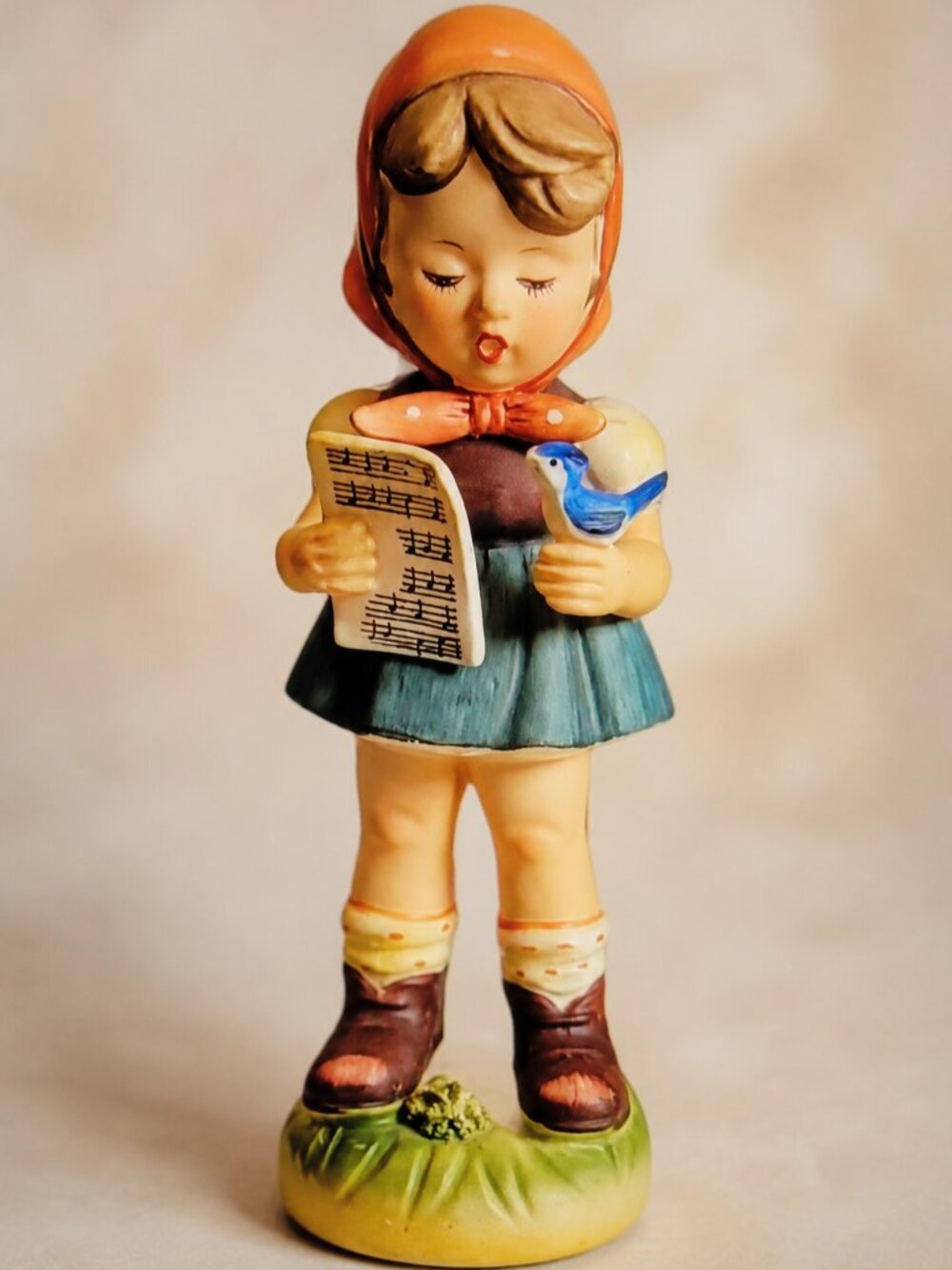 1950s Arnart Japan Erich Stauffer Choir Girl Figurine with Blue Bird Collectible